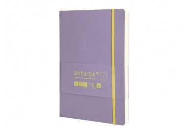 Cuaderno con gomilla antartik notes tapa blanda a5 hojas rayas morado y amarillo 80 hojas 80 gr fsc