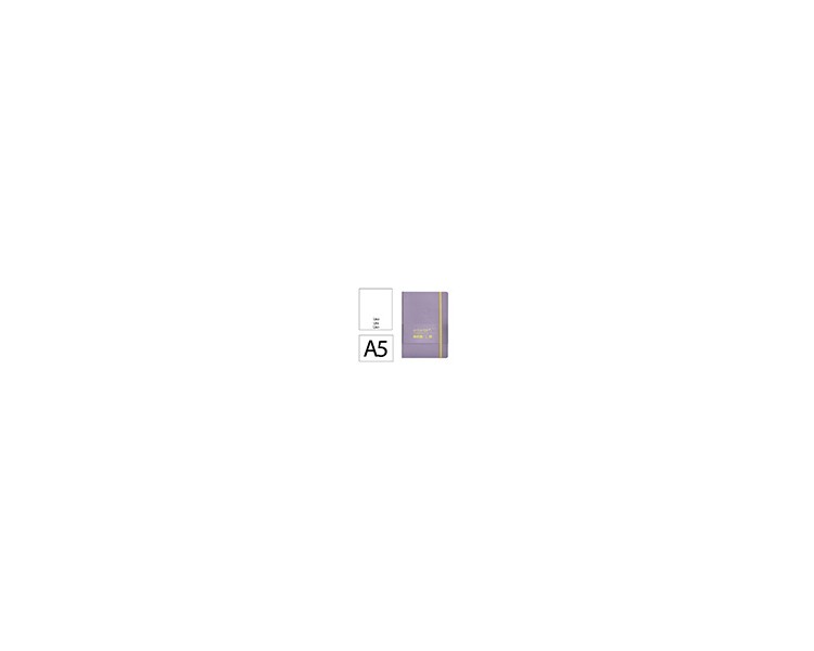 Cuaderno con gomilla antartik notes tapa blanda a5 hojas lisas morado y amarillo 80 hojas 80 gr fsc