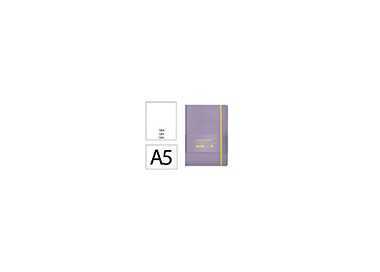 Cuaderno con gomilla antartik notes tapa blanda a5 hojas lisas morado y amarillo 80 hojas 80 gr fsc