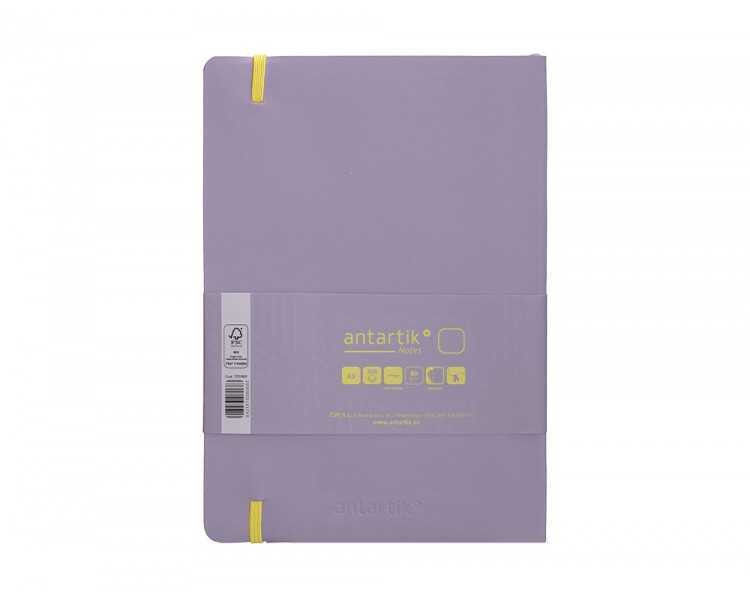 Cuaderno con gomilla antartik notes tapa blanda a5 hojas lisas morado y amarillo 80 hojas 80 gr fsc