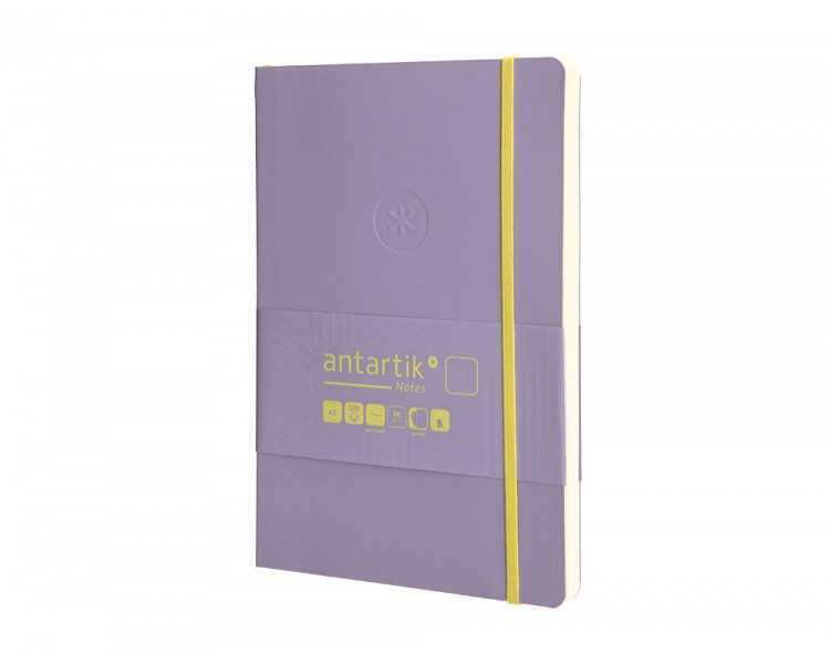 Cuaderno con gomilla antartik notes tapa blanda a5 hojas lisas morado y amarillo 80 hojas 80 gr fsc