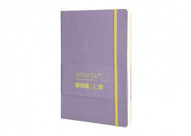 Cuaderno con gomilla antartik notes tapa blanda a5 hojas lisas morado y amarillo 80 hojas 80 gr fsc