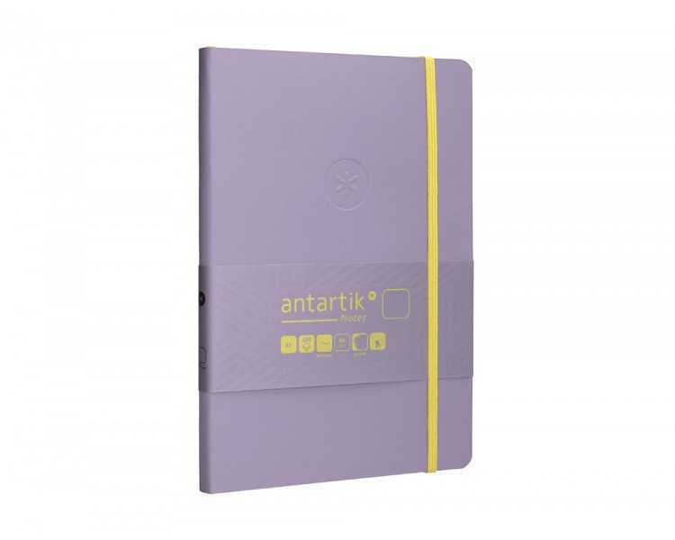 Cuaderno con gomilla antartik notes tapa blanda a5 hojas lisas morado y amarillo 80 hojas 80 gr fsc