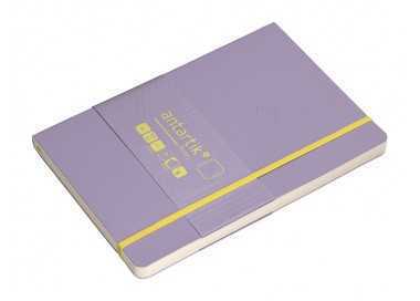 Cuaderno con gomilla antartik notes tapa blanda a5 hojas lisas morado y amarillo 80 hojas 80 gr fsc