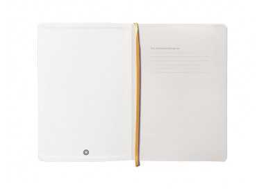 Cuaderno con gomilla antartik notes tapa blanda a5 hojas lisas morado y amarillo 80 hojas 80 gr fsc