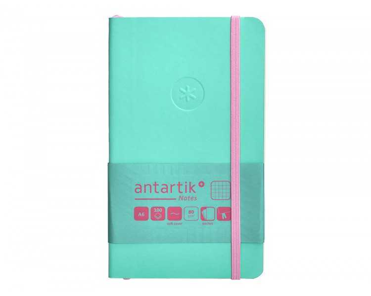 Cuaderno con gomilla antartik notes tapa blanda a6 cuadricula rosa y turquesa 100 hojas 80 gr fsc