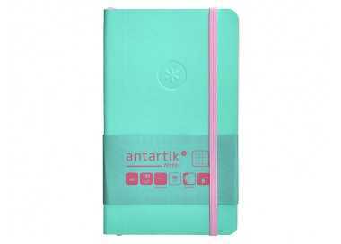 Cuaderno con gomilla antartik notes tapa blanda a6 cuadricula rosa y turquesa 100 hojas 80 gr fsc