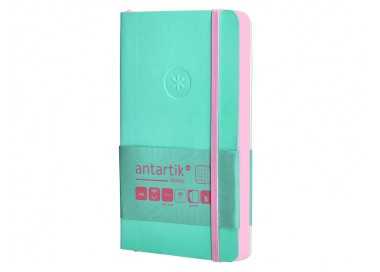 Cuaderno con gomilla antartik notes tapa blanda a6 cuadricula rosa y turquesa 100 hojas 80 gr fsc