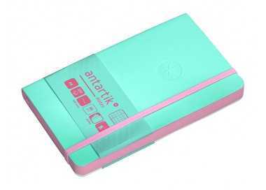 Cuaderno con gomilla antartik notes tapa blanda a6 cuadricula rosa y turquesa 100 hojas 80 gr fsc