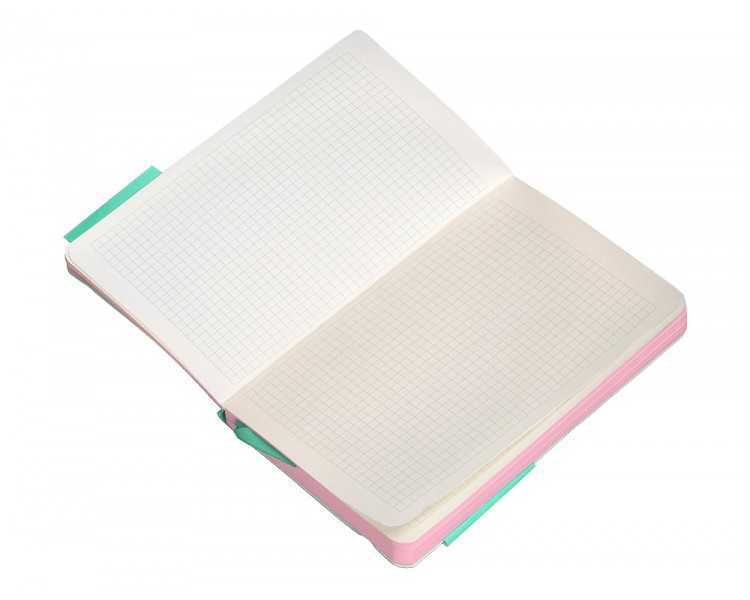Cuaderno con gomilla antartik notes tapa blanda a6 cuadricula rosa y turquesa 100 hojas 80 gr fsc