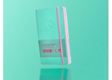 Cuaderno con gomilla antartik notes tapa blanda a6 cuadricula rosa y turquesa 100 hojas 80 gr fsc