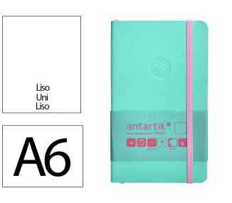Cuaderno con gomilla antartik notes tapa blanda a6 hojas lisas rosa y turquesa 100 hojas 80 gr fsc
