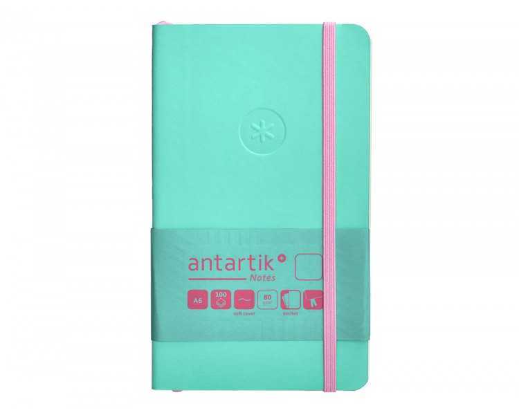 Cuaderno con gomilla antartik notes tapa blanda a6 hojas lisas rosa y turquesa 100 hojas 80 gr fsc