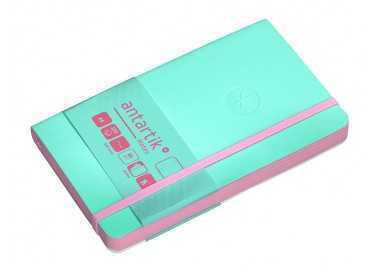 Cuaderno con gomilla antartik notes tapa blanda a6 hojas lisas rosa y turquesa 100 hojas 80 gr fsc