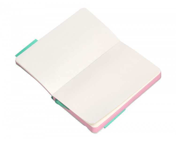 Cuaderno con gomilla antartik notes tapa blanda a6 hojas lisas rosa y turquesa 100 hojas 80 gr fsc