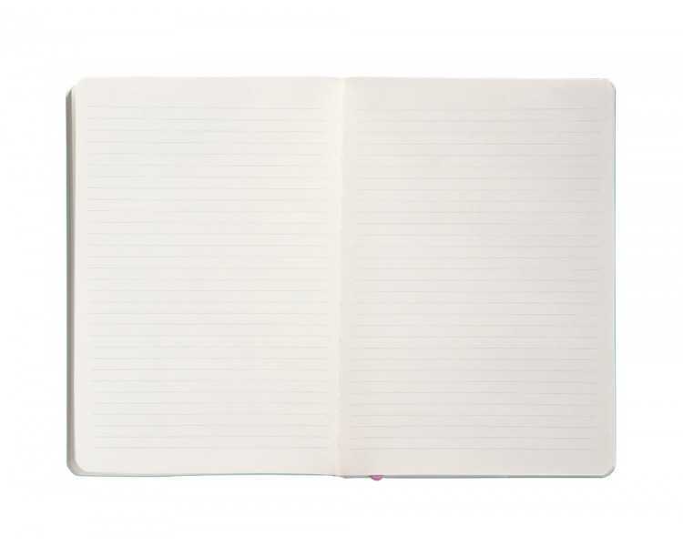 Cuaderno con gomilla antartik notes tapa blanda a5 hojas rayas rosa y turquesa 80 hojas 80 gr fsc
