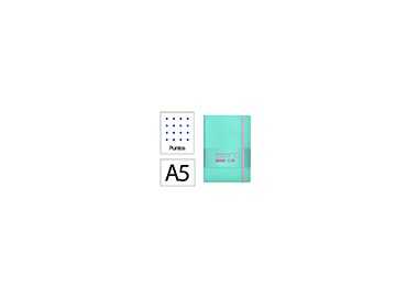 Cuaderno con gomilla antartik notes tapa blanda a5 hojas puntos rosa y turquesa 80 hojas 80 gr fsc