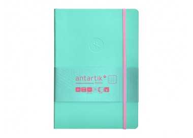 Cuaderno con gomilla antartik notes tapa blanda a5 hojas puntos rosa y turquesa 80 hojas 80 gr fsc