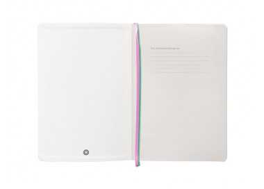 Cuaderno con gomilla antartik notes tapa blanda a5 hojas puntos rosa y turquesa 80 hojas 80 gr fsc
