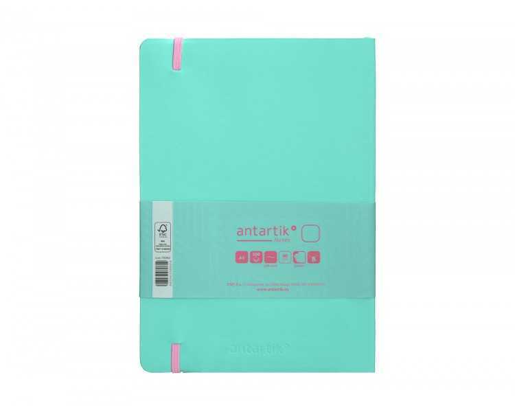 Cuaderno con gomilla antartik notes tapa blanda a5 hojas lisas rosa y turquesa 80 hojas 80 gr fsc