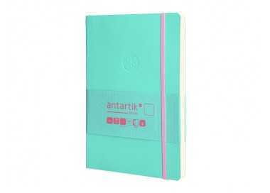 Cuaderno con gomilla antartik notes tapa blanda a5 hojas lisas rosa y turquesa 80 hojas 80 gr fsc