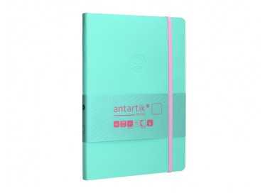 Cuaderno con gomilla antartik notes tapa blanda a5 hojas lisas rosa y turquesa 80 hojas 80 gr fsc