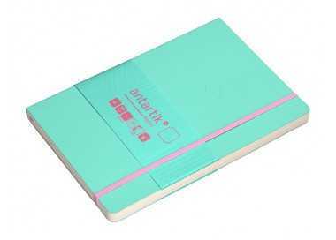 Cuaderno con gomilla antartik notes tapa blanda a5 hojas lisas rosa y turquesa 80 hojas 80 gr fsc