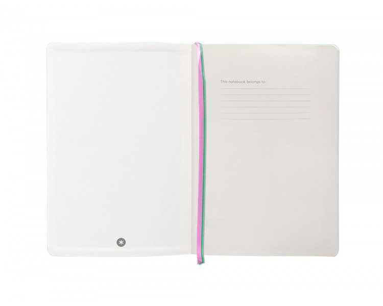 Cuaderno con gomilla antartik notes tapa blanda a5 hojas lisas rosa y turquesa 80 hojas 80 gr fsc