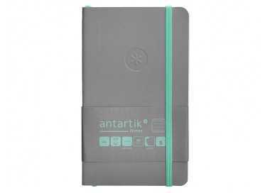 Cuaderno con gomilla antartik notes tapa blanda a6 rayas gris y turquesa 100 hojas 80 gr fsc