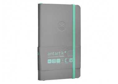 Cuaderno con gomilla antartik notes tapa blanda a6 rayas gris y turquesa 100 hojas 80 gr fsc