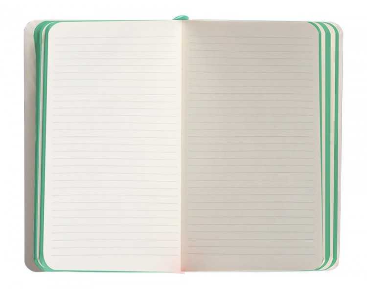 Cuaderno con gomilla antartik notes tapa blanda a6 rayas gris y turquesa 100 hojas 80 gr fsc