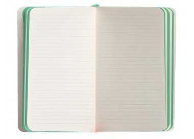 Cuaderno con gomilla antartik notes tapa blanda a6 rayas gris y turquesa 100 hojas 80 gr fsc