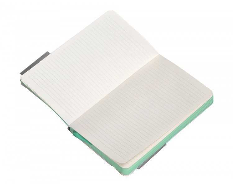Cuaderno con gomilla antartik notes tapa blanda a6 rayas gris y turquesa 100 hojas 80 gr fsc