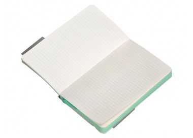 Cuaderno con gomilla antartik notes tapa blanda a6 rayas gris y turquesa 100 hojas 80 gr fsc