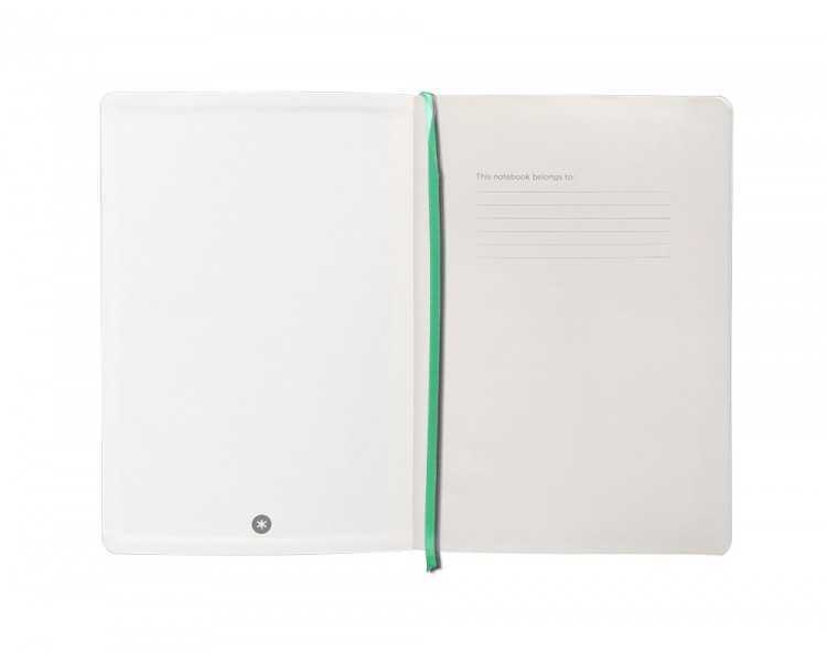 Cuaderno con gomilla antartik notes tapa blanda a5 hojas cuadricula gris y turquesa 80 hojas 80 gr fsc