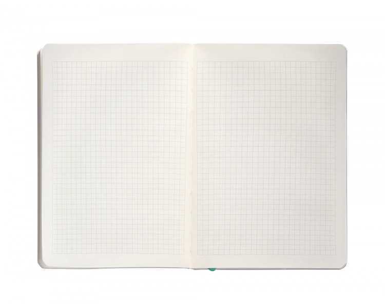 Cuaderno con gomilla antartik notes tapa blanda a5 hojas cuadricula gris y turquesa 80 hojas 80 gr fsc