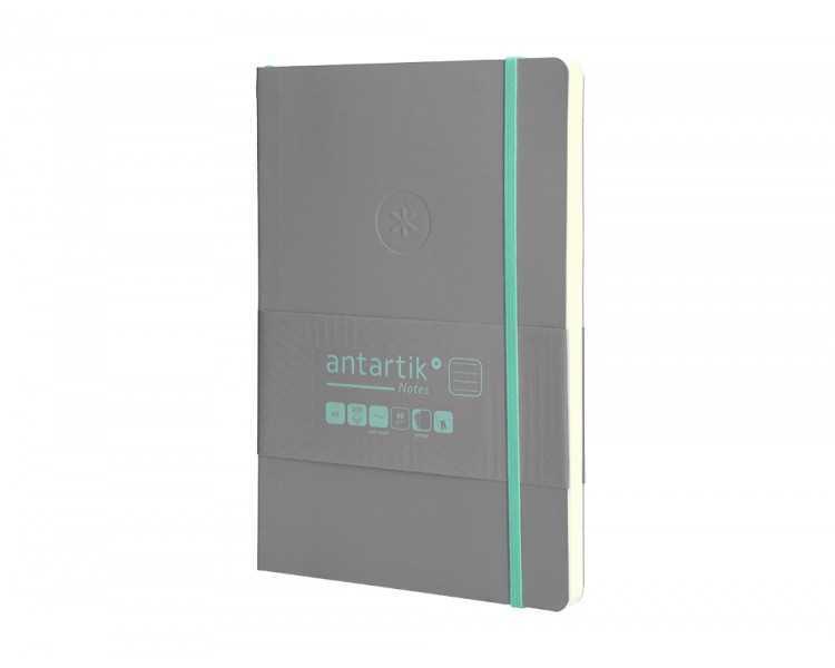 Cuaderno con gomilla antartik notes tapa blanda a5 hojas rayas gris y turquesa 80 hojas 80 gr fsc