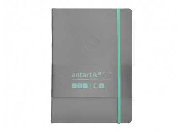 Cuaderno con gomilla antartik notes tapa blanda a5 hojas puntos gris y turquesa 80 hojas 80 gr fsc
