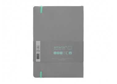 Cuaderno con gomilla antartik notes tapa blanda a5 hojas puntos gris y turquesa 80 hojas 80 gr fsc