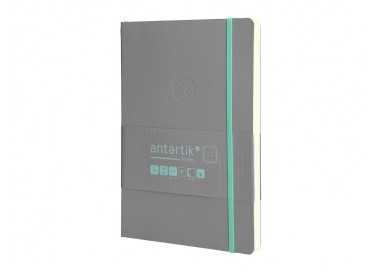 Cuaderno con gomilla antartik notes tapa blanda a5 hojas puntos gris y turquesa 80 hojas 80 gr fsc