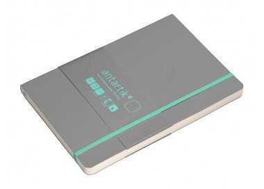 Cuaderno con gomilla antartik notes tapa blanda a5 hojas puntos gris y turquesa 80 hojas 80 gr fsc