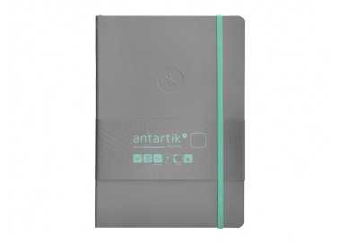 Cuaderno con gomilla antartik notes tapa blanda a5 hojas lisas gris y turquesa 80 hojas 80 gr fsc