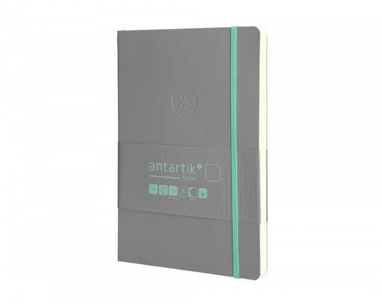 Cuaderno con gomilla antartik notes tapa blanda a5 hojas lisas gris y turquesa 80 hojas 80 gr fsc