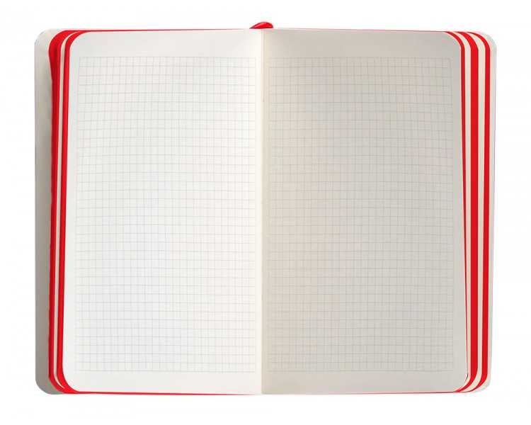 Cuaderno con gomilla antartik notes tapa blanda a6 cuadricula negro y rojo 100 hojas 80 gr fsc