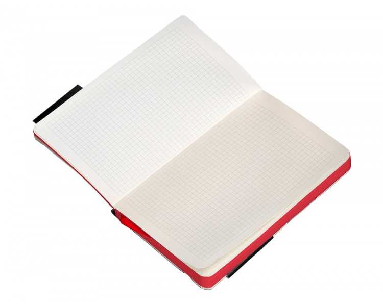 Cuaderno con gomilla antartik notes tapa blanda a6 cuadricula negro y rojo 100 hojas 80 gr fsc