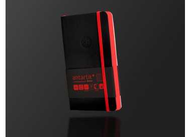 Cuaderno con gomilla antartik notes tapa blanda a6 cuadricula negro y rojo 100 hojas 80 gr fsc