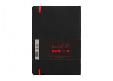 Cuaderno con gomilla antartik notes tapa blanda a5 hojas cuadricula negro y rojo 80 hojas 80 gr fsc