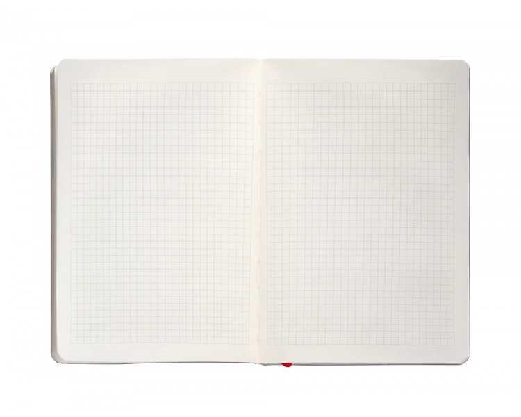 Cuaderno con gomilla antartik notes tapa blanda a5 hojas cuadricula negro y rojo 80 hojas 80 gr fsc