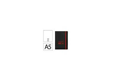 Cuaderno con gomilla antartik notes tapa blanda a5 hojas lisas negro y rojo 80 hojas 80 gr fsc