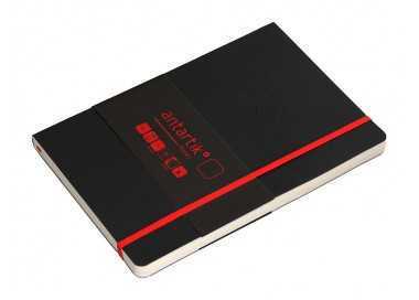 Cuaderno con gomilla antartik notes tapa blanda a5 hojas lisas negro y rojo 80 hojas 80 gr fsc